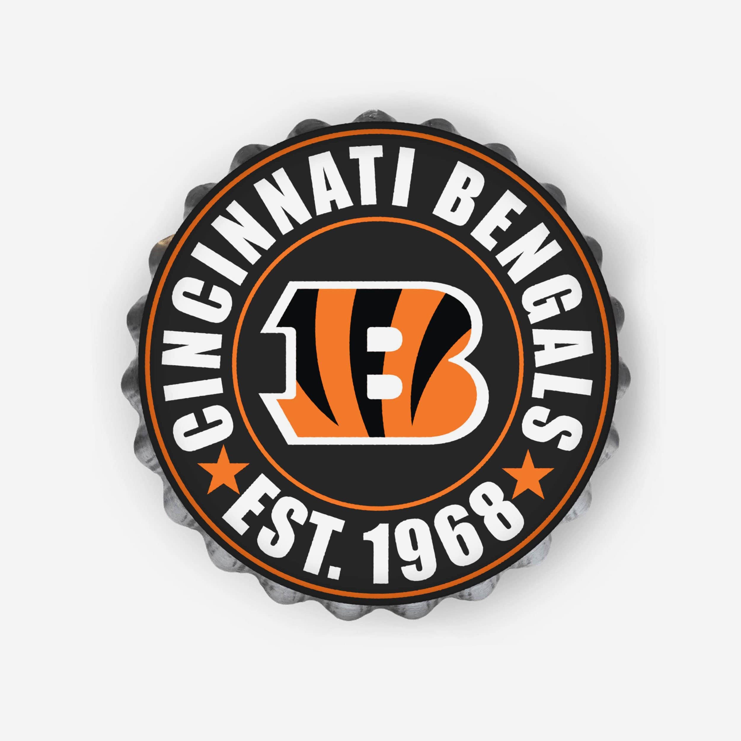 : Cincinnati Bengals 13” Jumbo Metal Distressed Bottle Cap Wall  Sign – Limited Edition FOCO Bengals Sign – Represent the NFL, AFC North and  Show Your Team Spirit with Officially Licensed