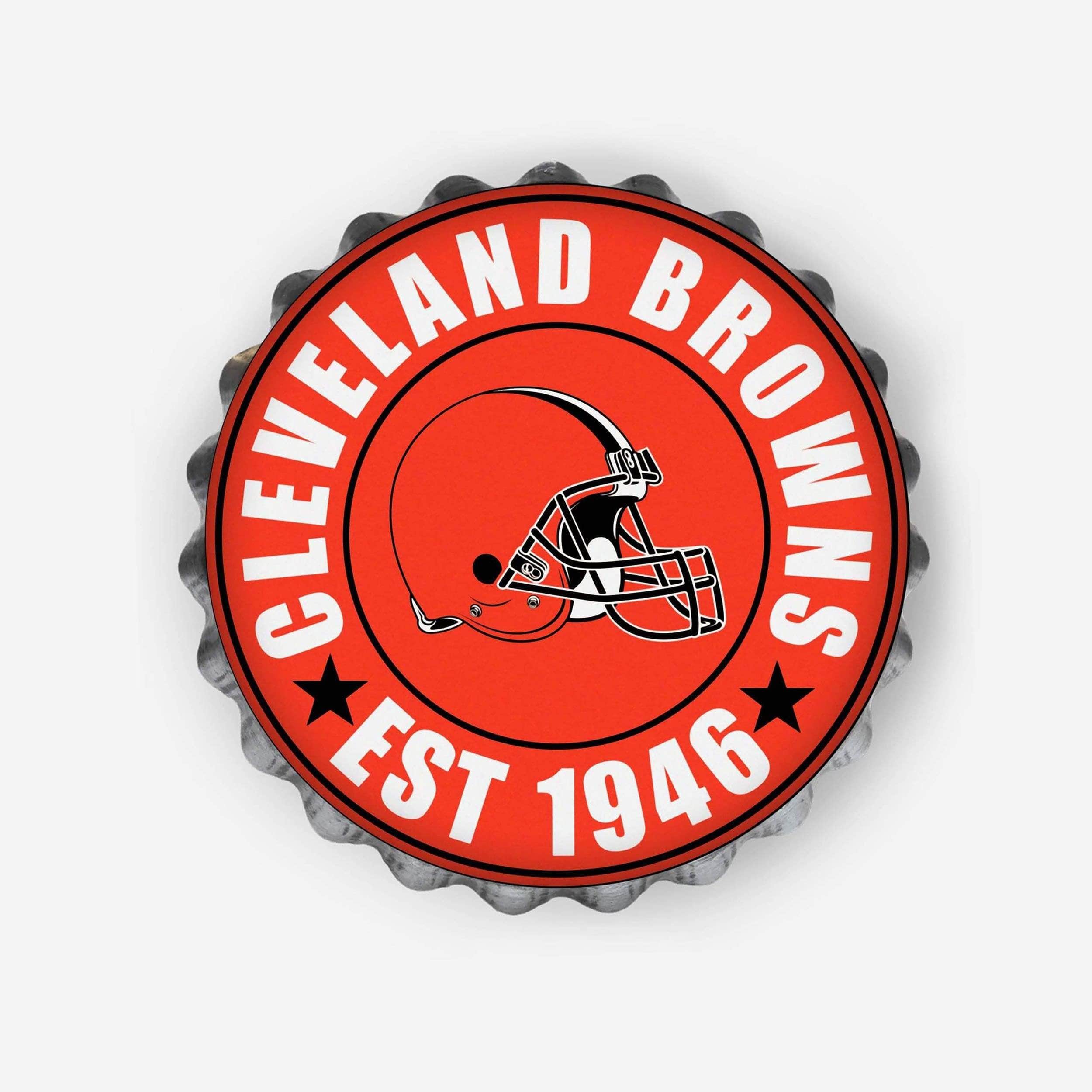 Cleveland Browns round fan cave Sign