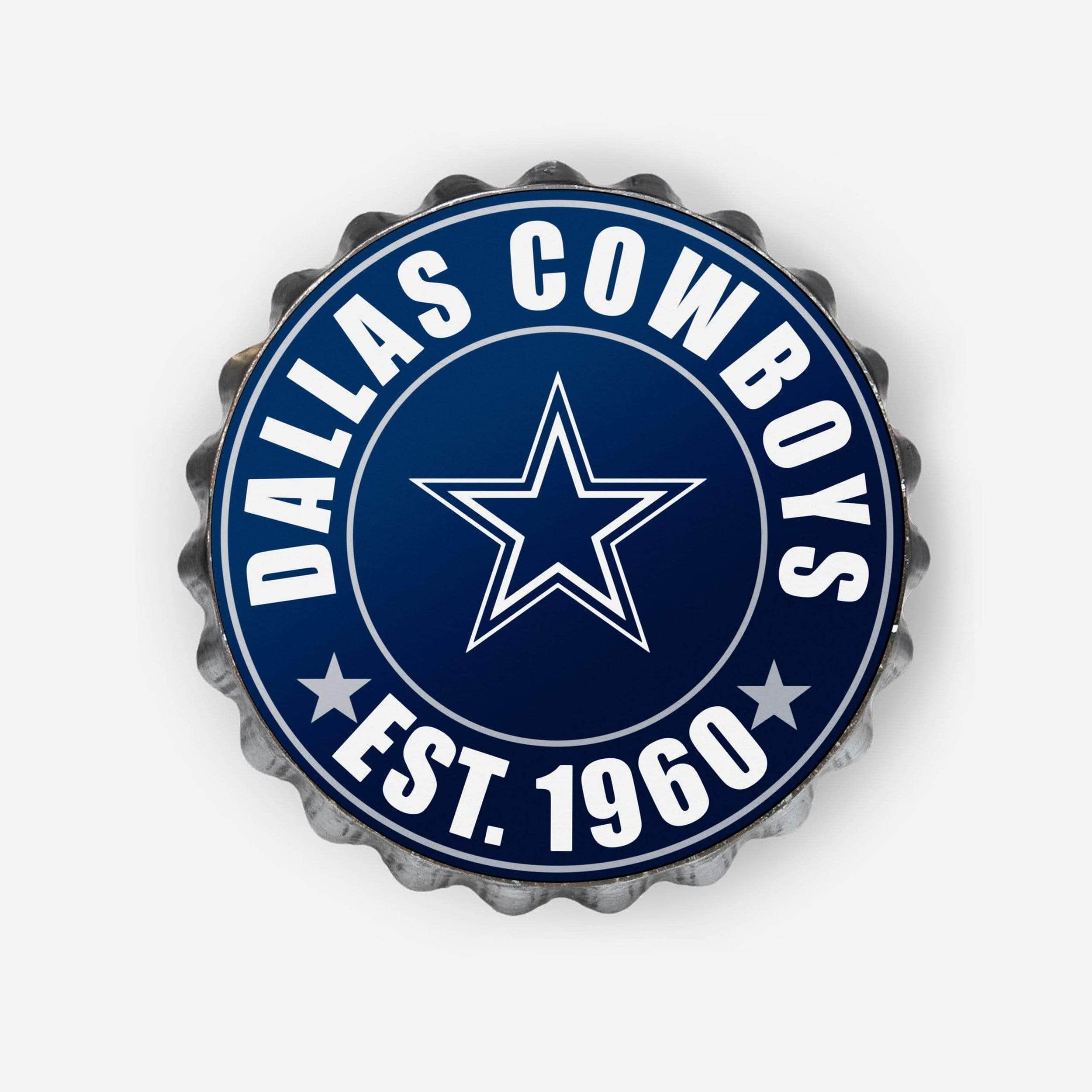 Dallas Cowboys 13” Jumbo Metal Distressed Bottlecap Wall Sign – Limited Edition FOCO Cowboys Sign – Show Your NFL Team Spirit with Officially