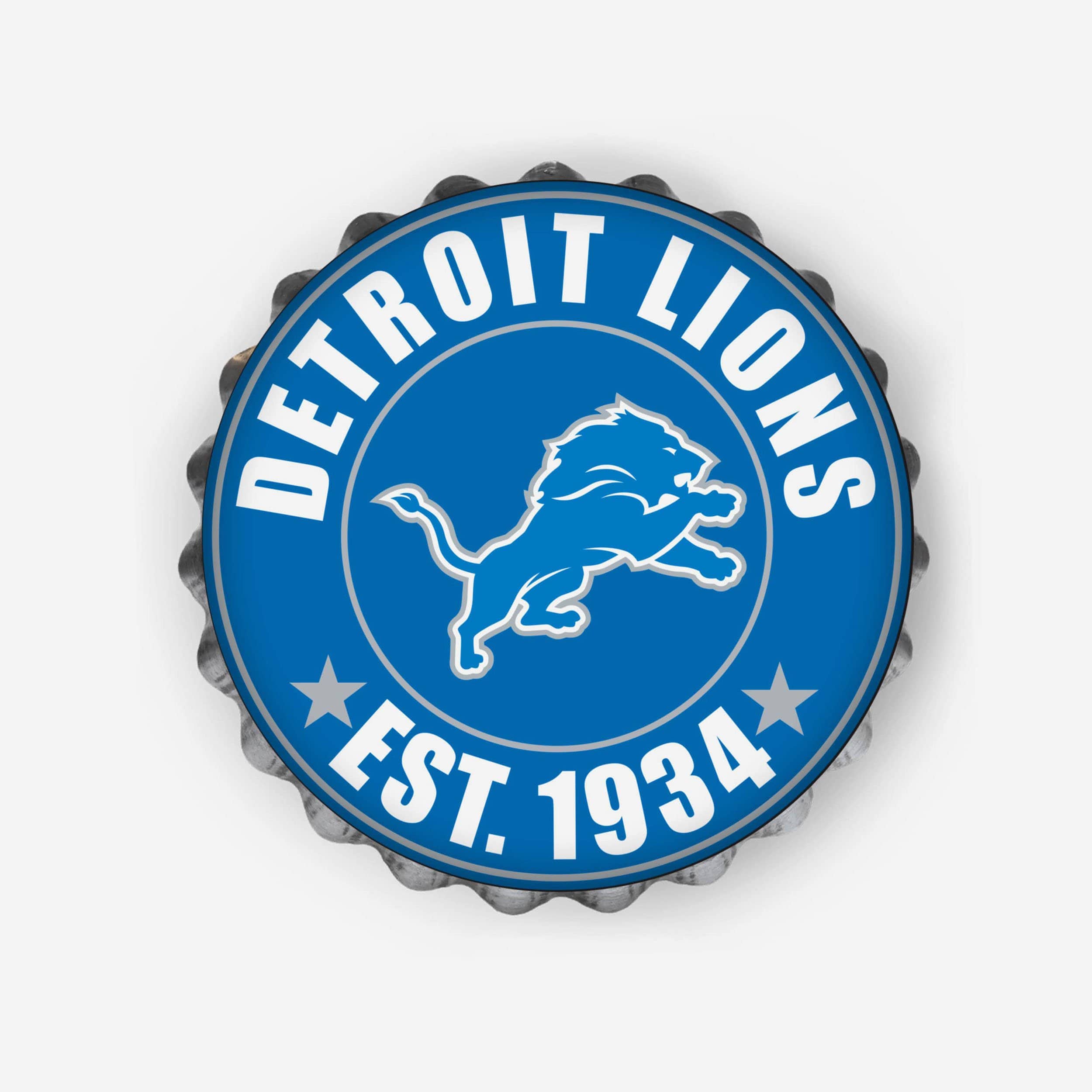 Detroit Lions Wooden Bottle Cap Opener Sign FOCO