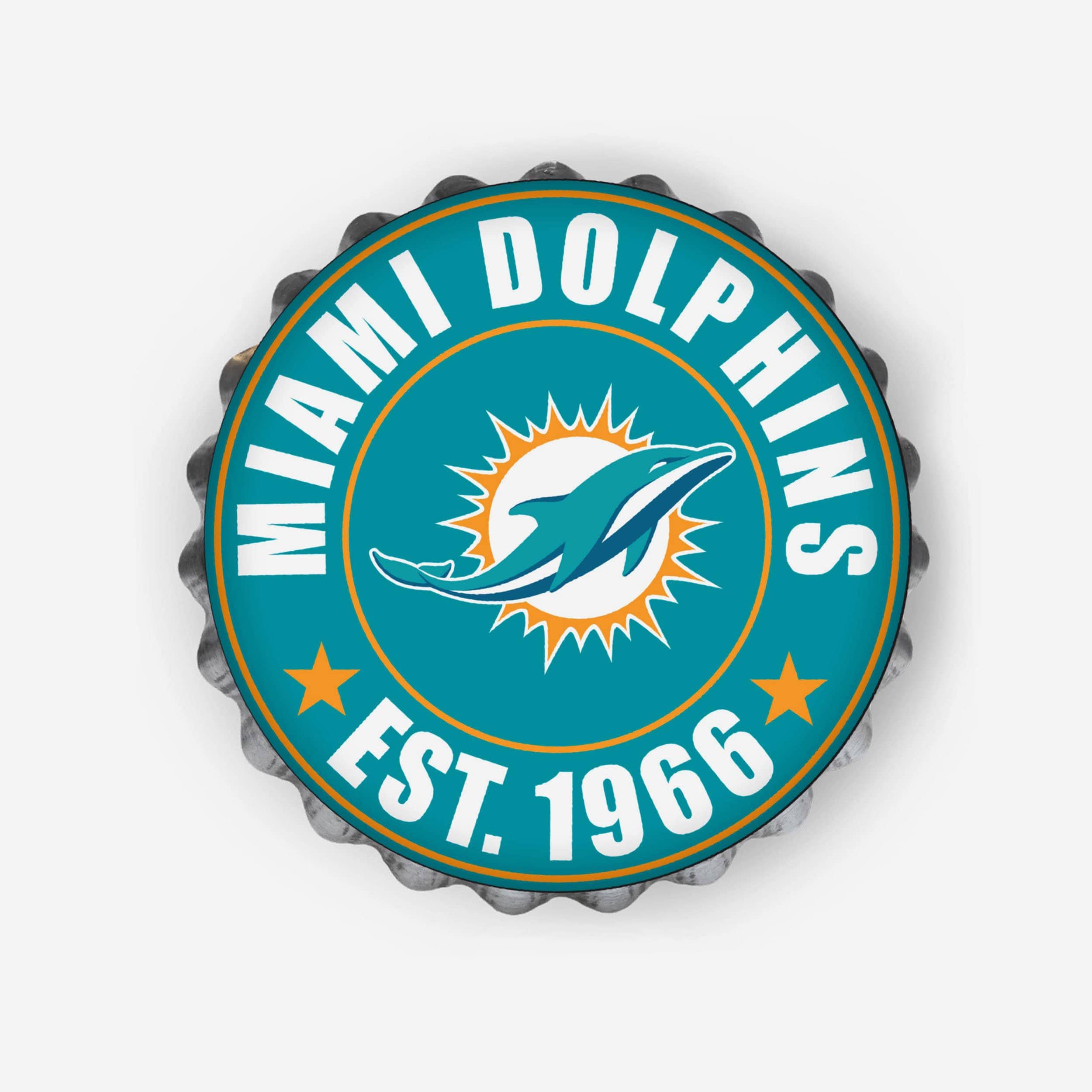 Miami Dolphins NFL Retro Bottle Cap Wall Sign