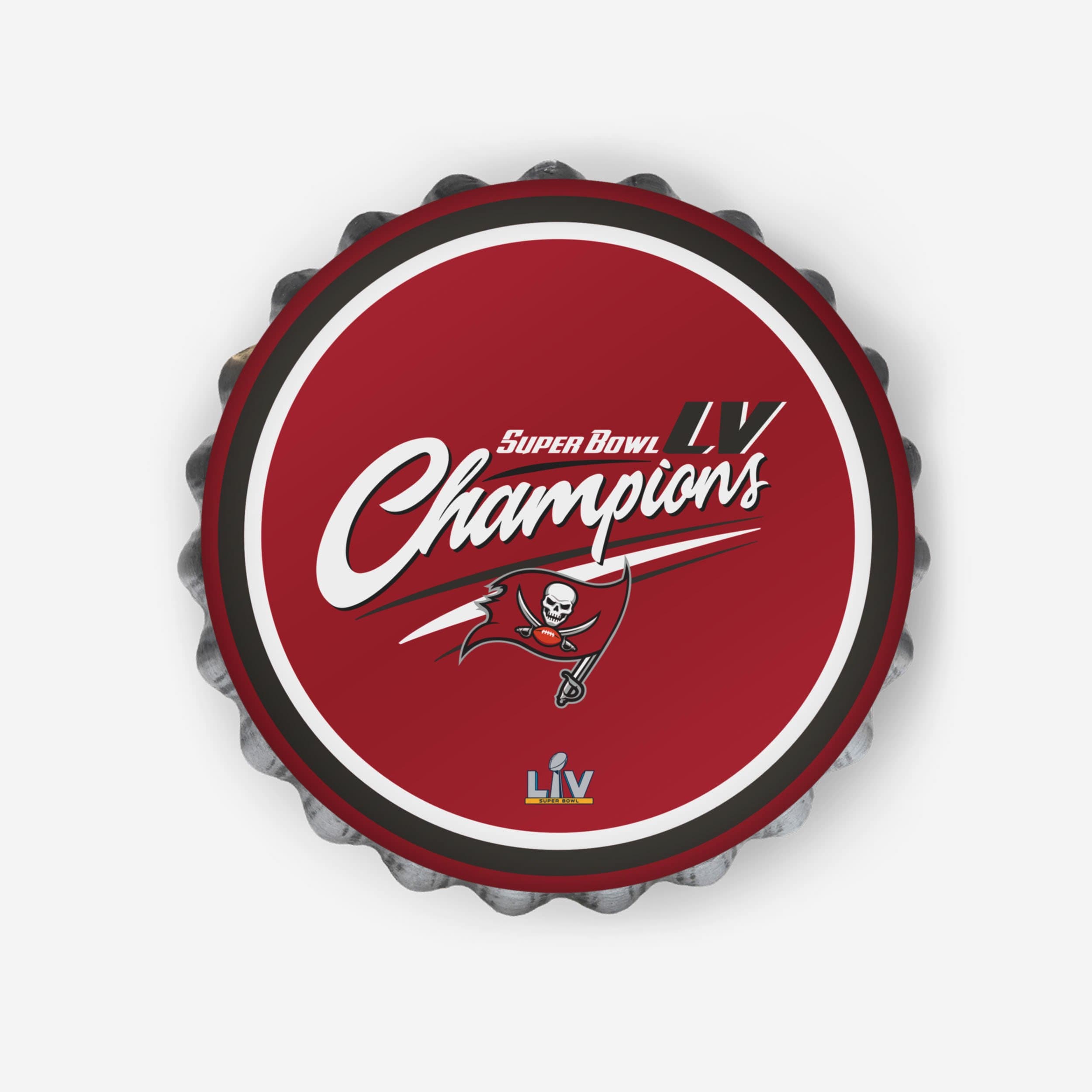 Tampa Bay Buccaneers NFL Super Bowl LV Champions Bottle Cap Wall Sign