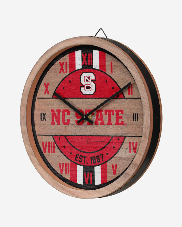 NC State Wolfpack Barrel Wall Clock FOCO - FOCO.com