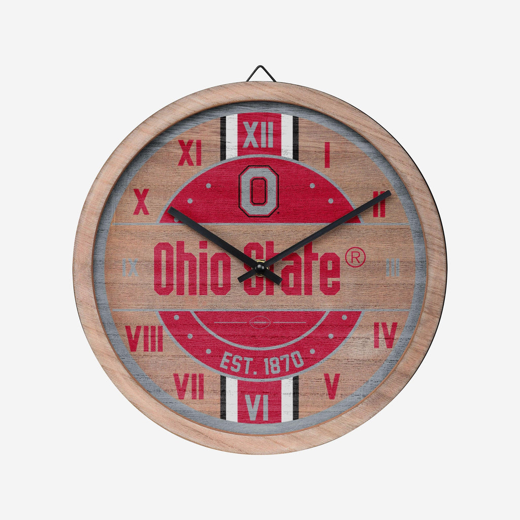 Ohio State Buckeyes Barrel Wall Clock FOCO - FOCO.com