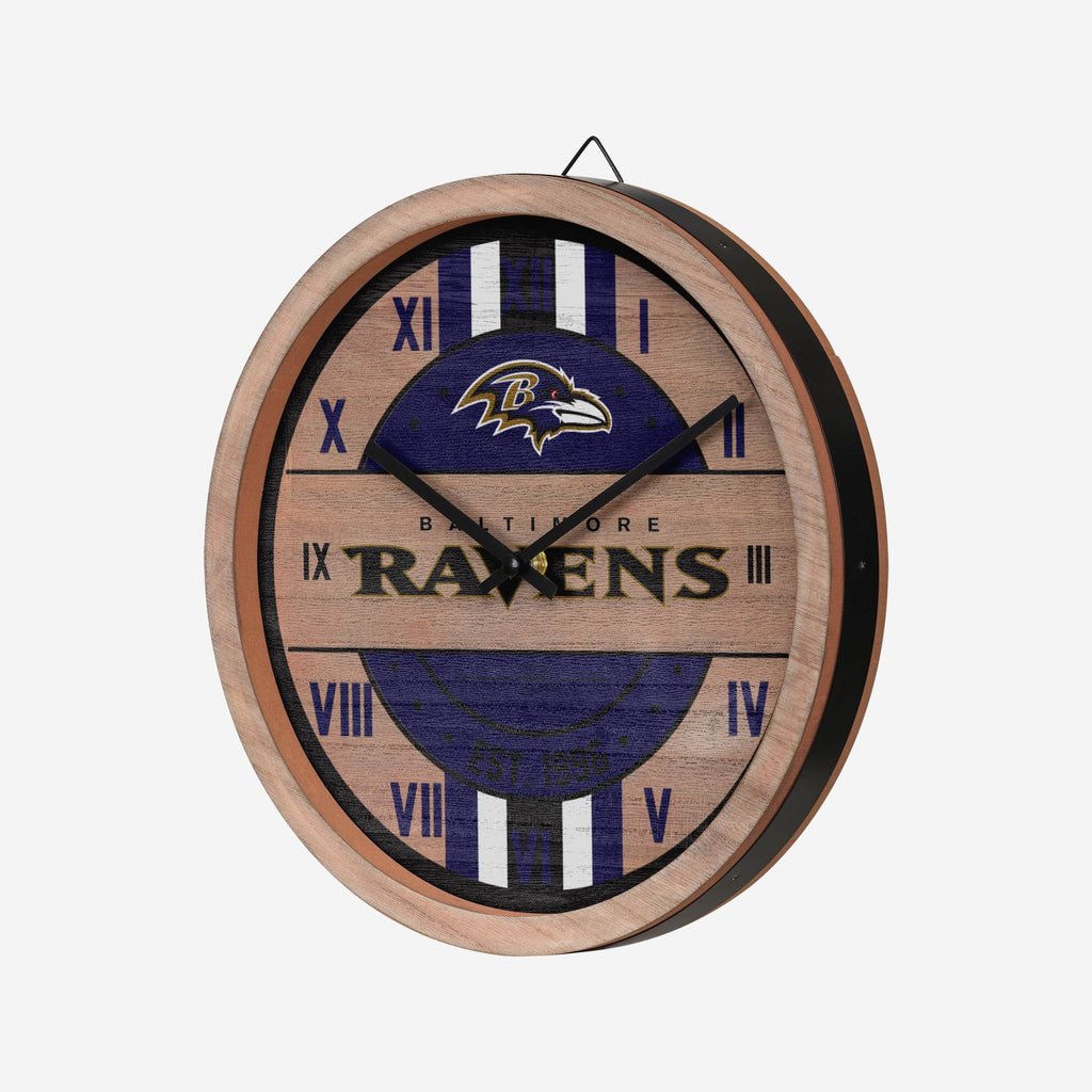 Baltimore Ravens Barrel Wall Clock FOCO