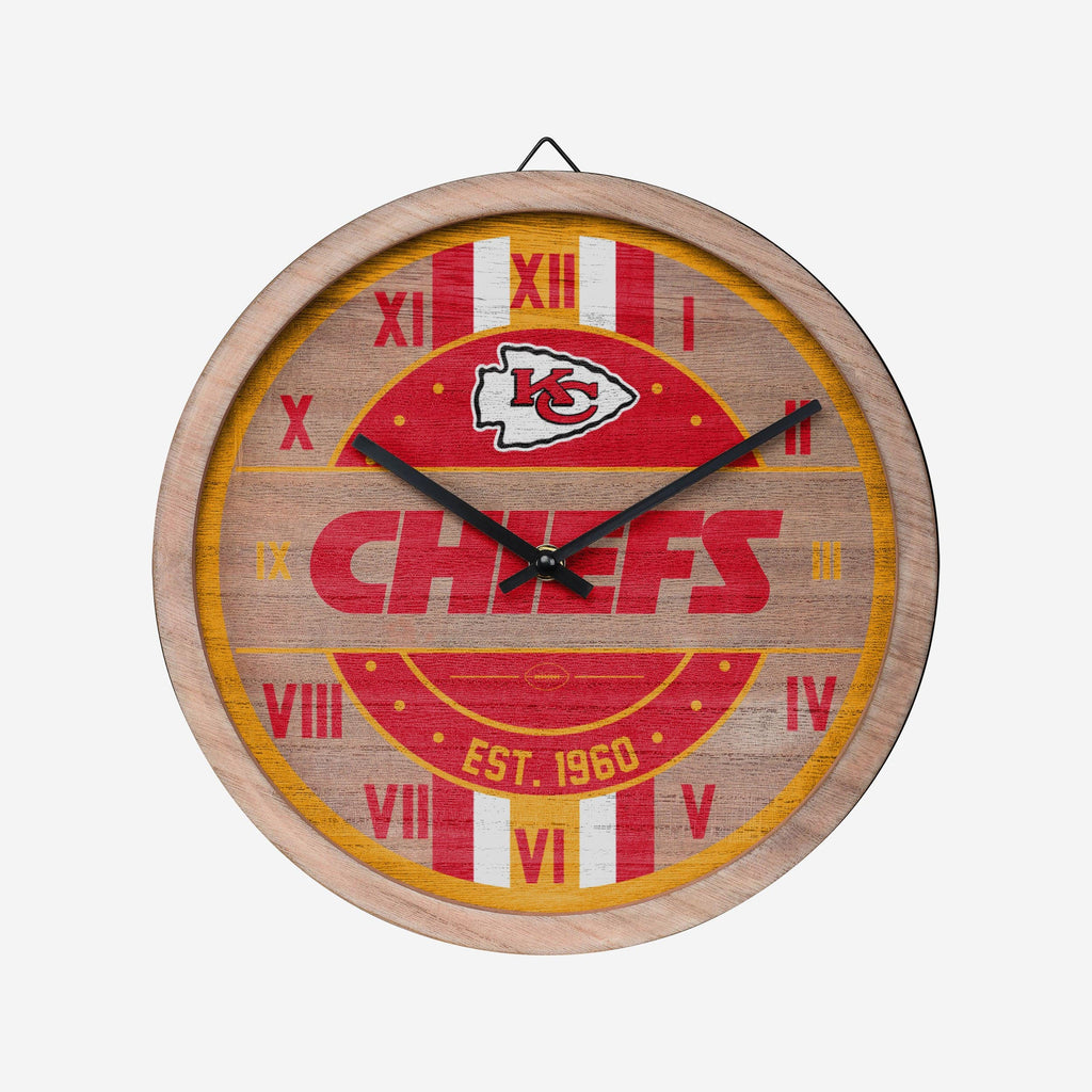 Kansas City Chiefs Barrel Wall Clock FOCO - FOCO.com