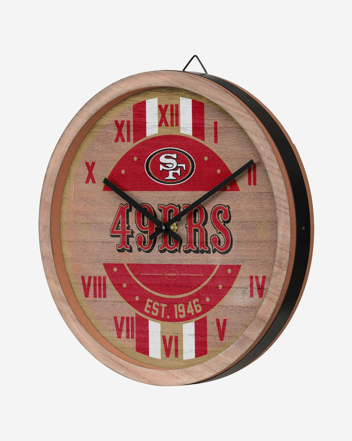 San Francisco 49ers Barrel Wall Clock FOCO - FOCO.com