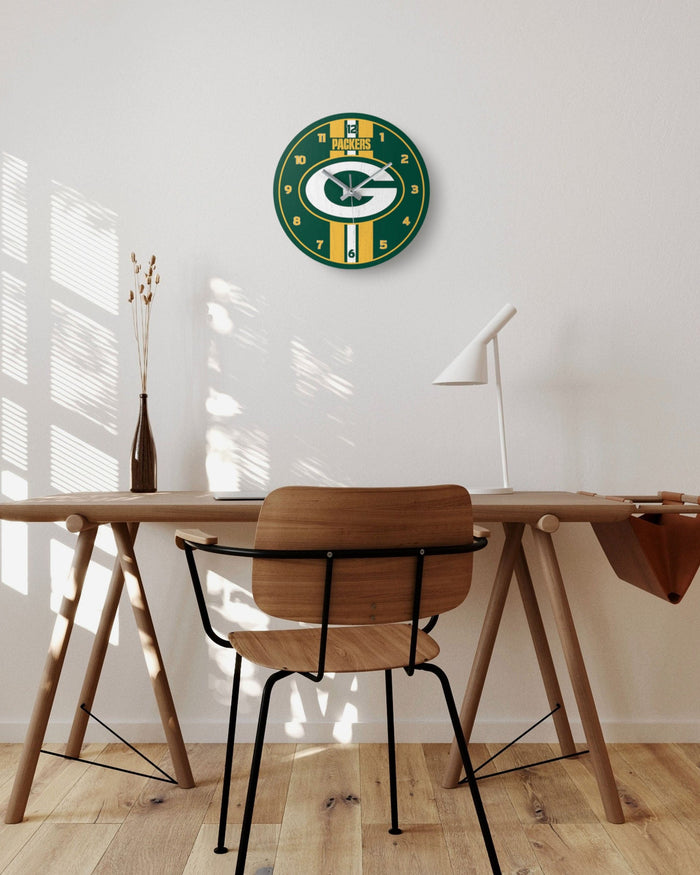 Green Bay Packers Team Stripe Clock FOCO - FOCO.com