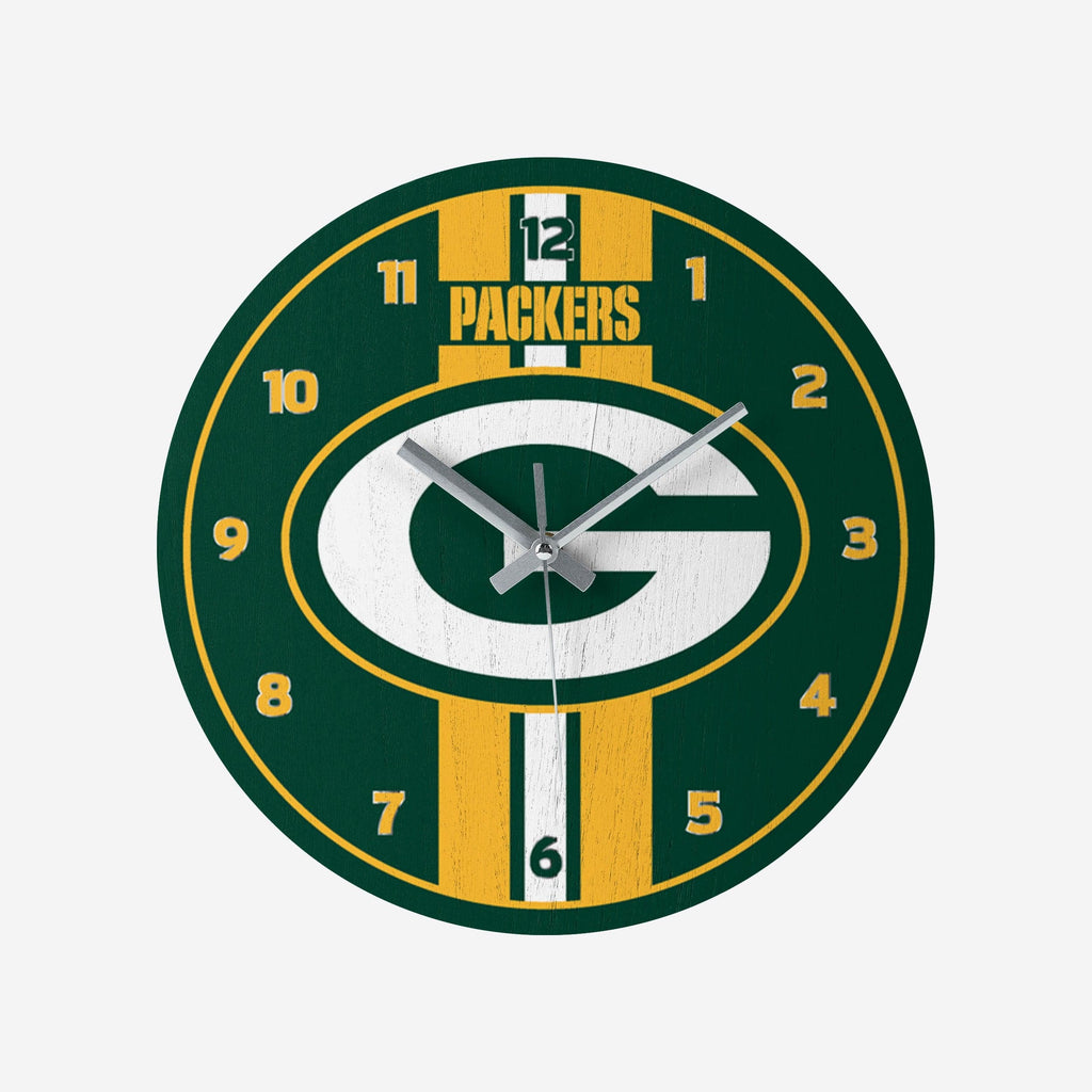 Green Bay Packers Team Stripe Clock FOCO - FOCO.com