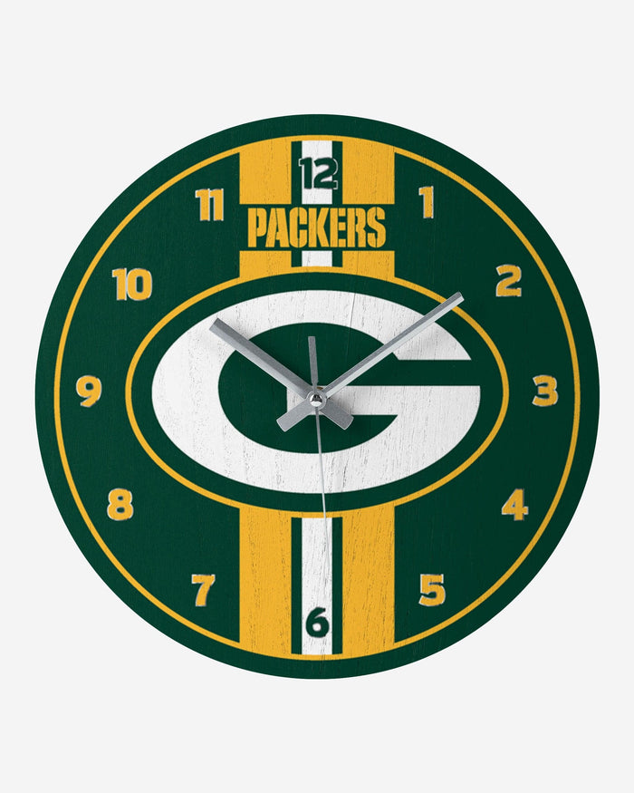 Green Bay Packers Team Stripe Clock FOCO - FOCO.com