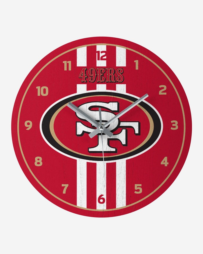 San Francisco 49ers Team Stripe Clock FOCO - FOCO.com