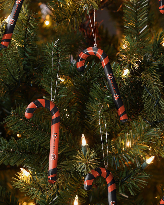 Cincinnati Bengals 12 Pack Candy Cane Ornament Set FOCO - FOCO.com