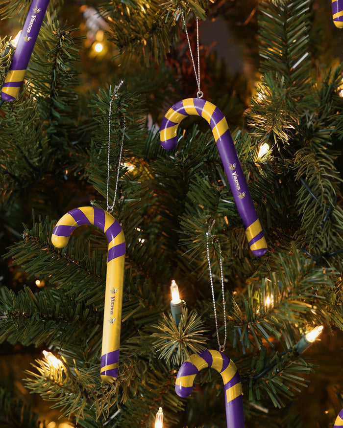 Minnesota Vikings 12 Pack Candy Cane Ornament Set FOCO - FOCO.com