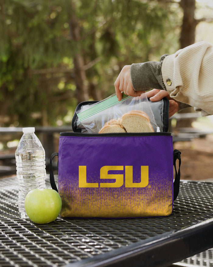 LSU Tigers Gradient Big Logo Gradient 6 Pack Cooler FOCO - FOCO.com