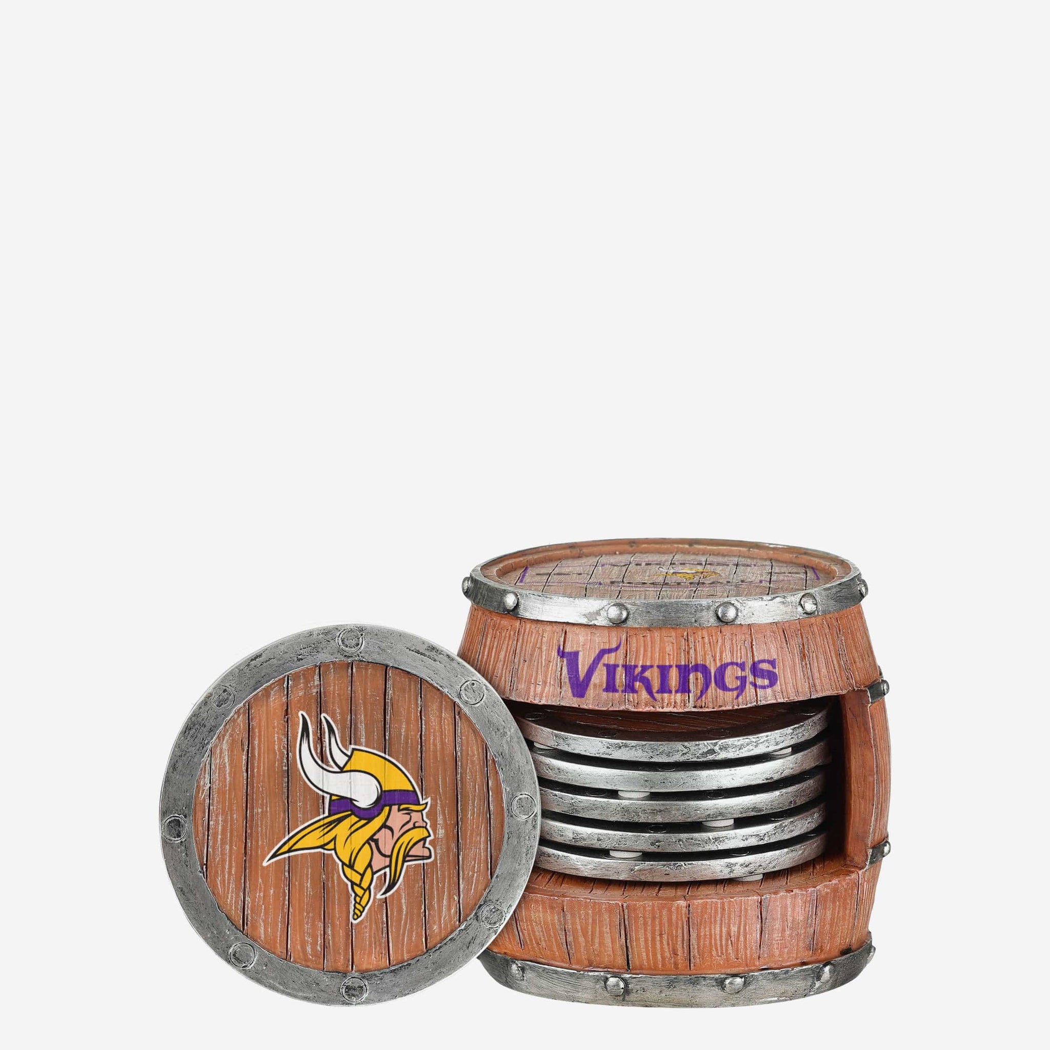 Minnesota Vikings 5 Pack Barrel Coaster Set FOCO