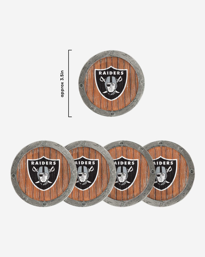 Las Vegas Raiders NFL 5 Pack Barrel Coaster Set
