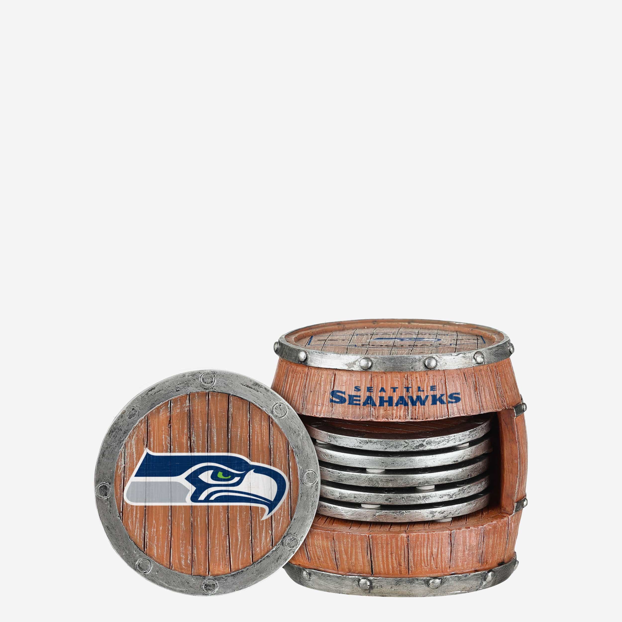 Seattle Seahawks NFL 5 Pack Barrel Coaster Set