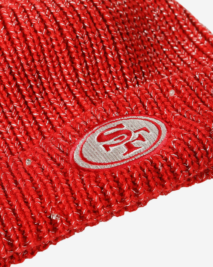 San Francisco 49ers Womens Glitter Knit Cold Weather Set FOCO - FOCO.com