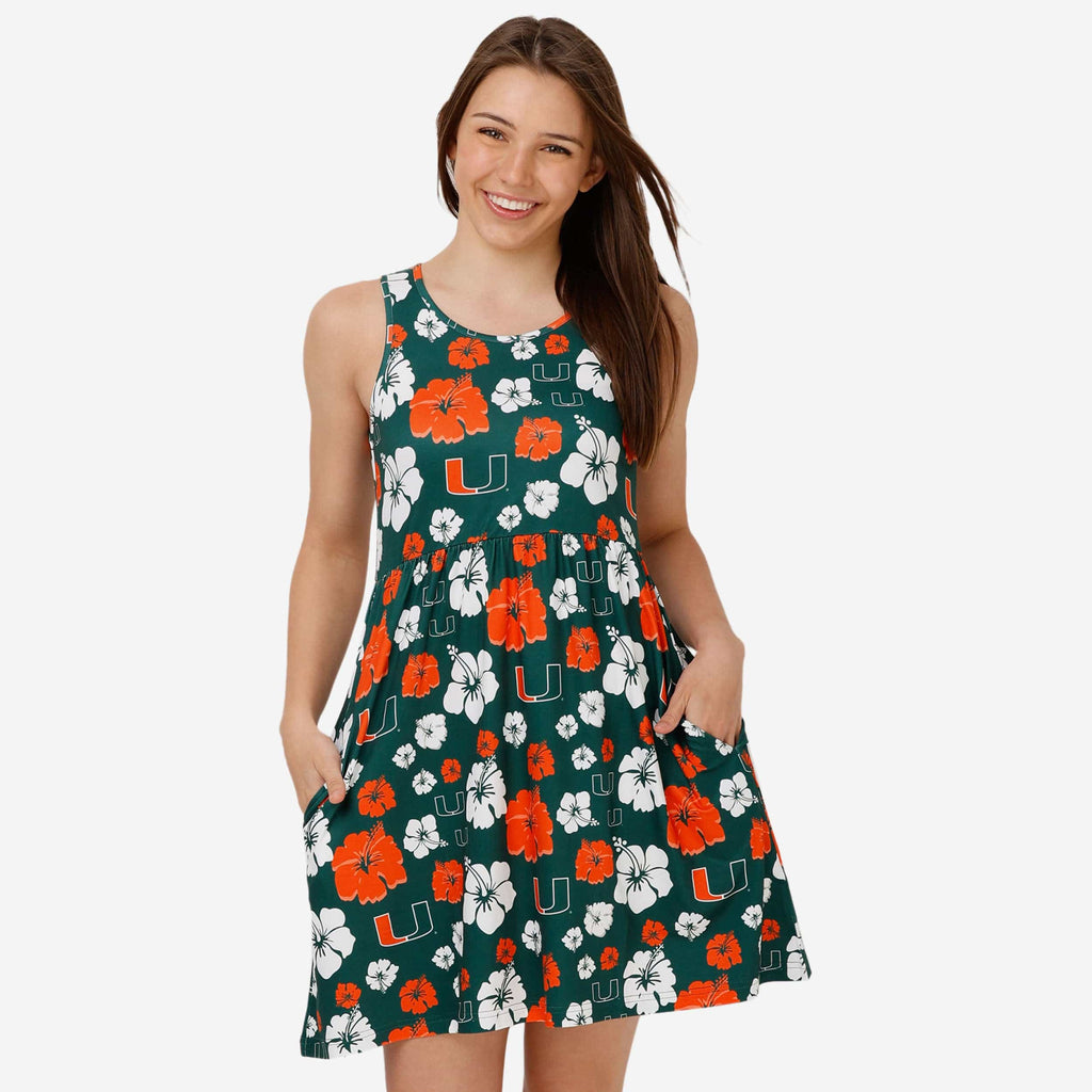 Miami Hurricanes Womens Fan Favorite Floral Sundress FOCO S - FOCO.com