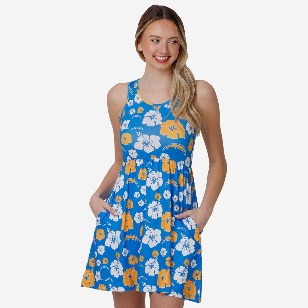 Los Angeles Chargers Womens Fan Favorite Floral Sundress FOCO S - FOCO.com