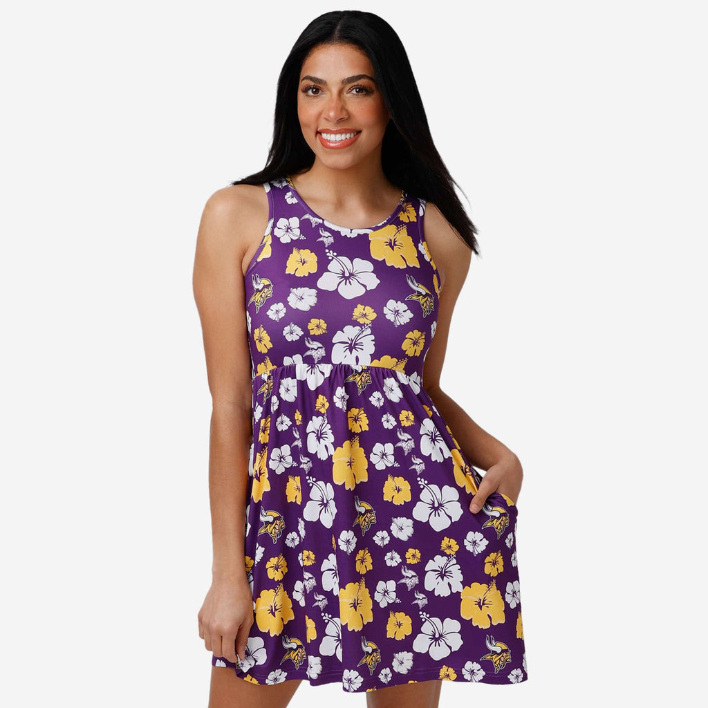 Minnesota Vikings Womens Fan Favorite Floral Sundress FOCO S - FOCO.com