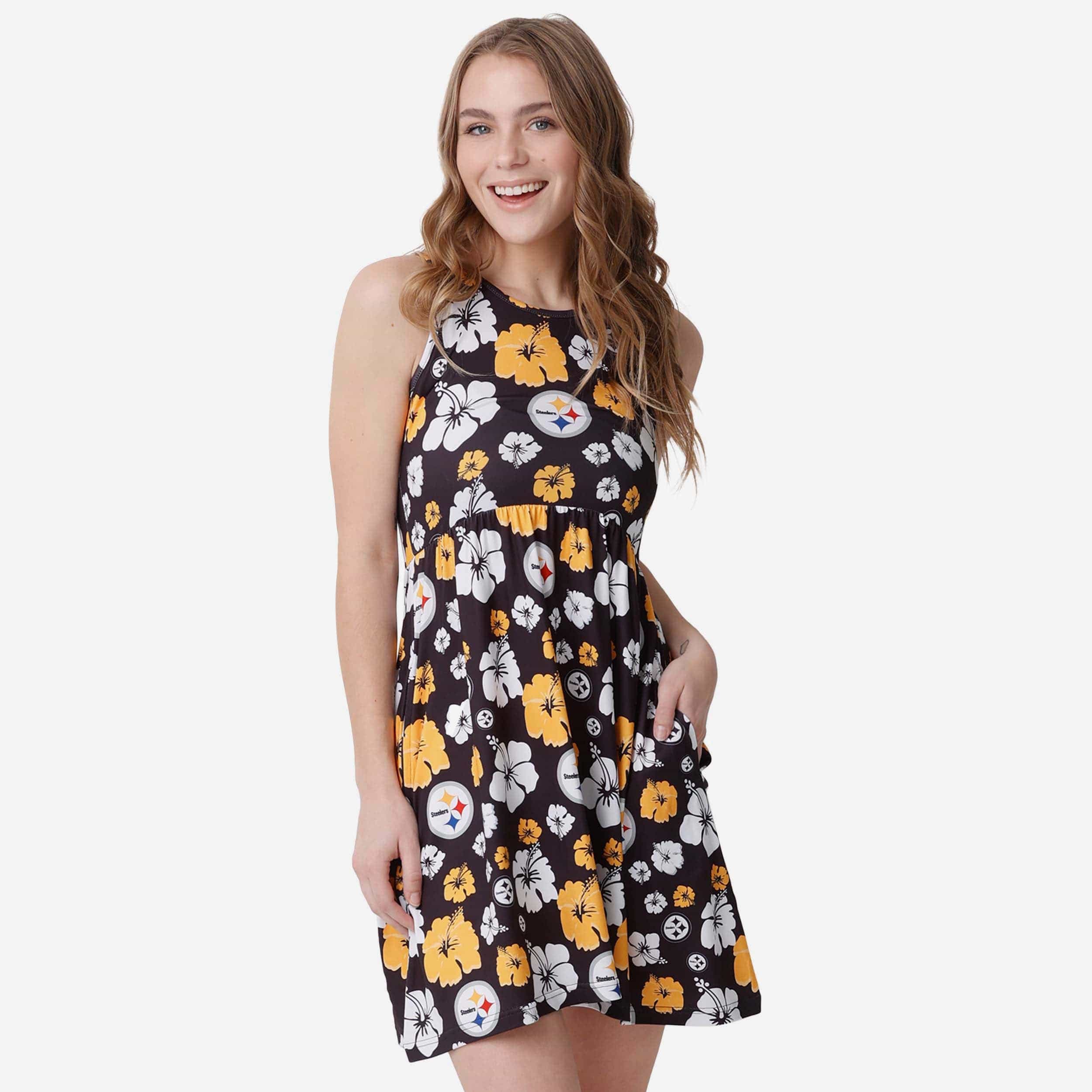 Pittsburgh Steelers Women's Sleeveless Tunic Dress Casual