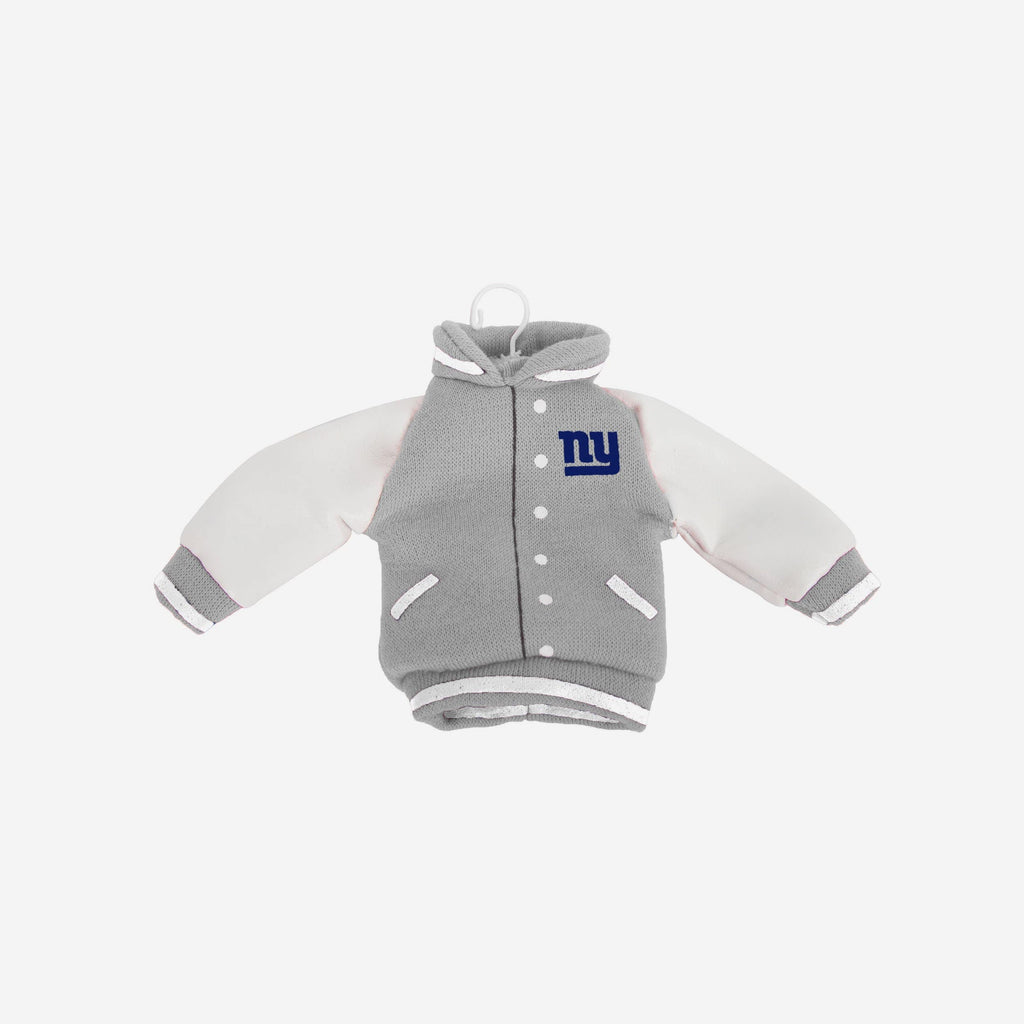 New York Giants Fabric Varsity Jacket Ornament FOCO - FOCO.com