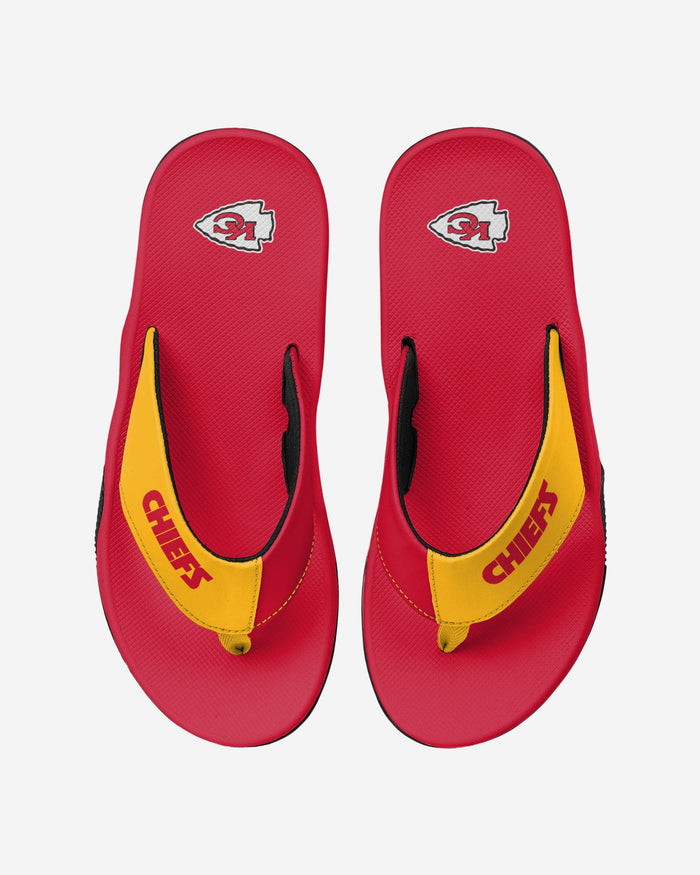 Kansas City Chiefs Team Color Contour Flip Flop FOCO S - FOCO.com