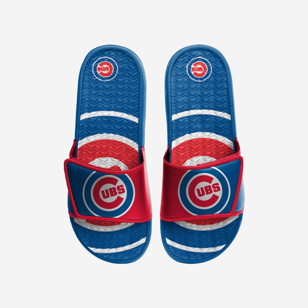 Chicago Cubs Colorblock Big Logo Gel Slide FOCO S - FOCO.com