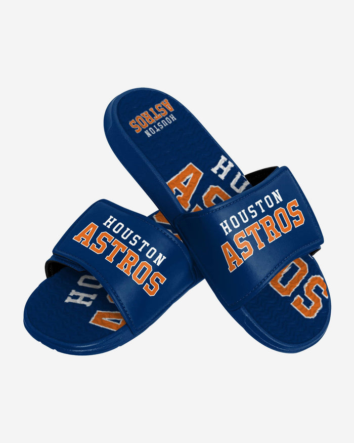 Houston Astros Colorblock Big Logo Gel Slide FOCO - FOCO.com