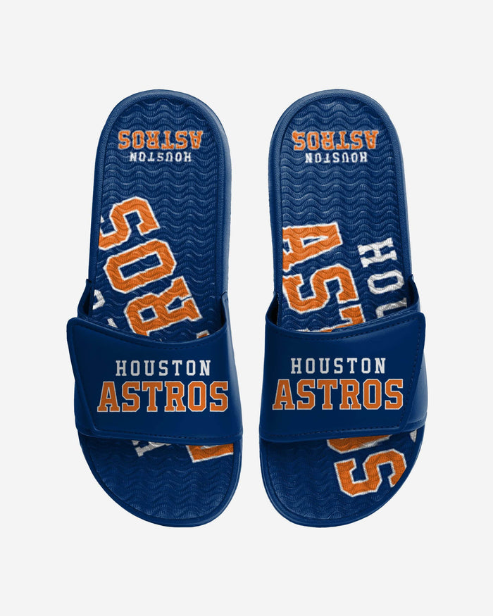 Houston Astros Colorblock Big Logo Gel Slide FOCO S - FOCO.com