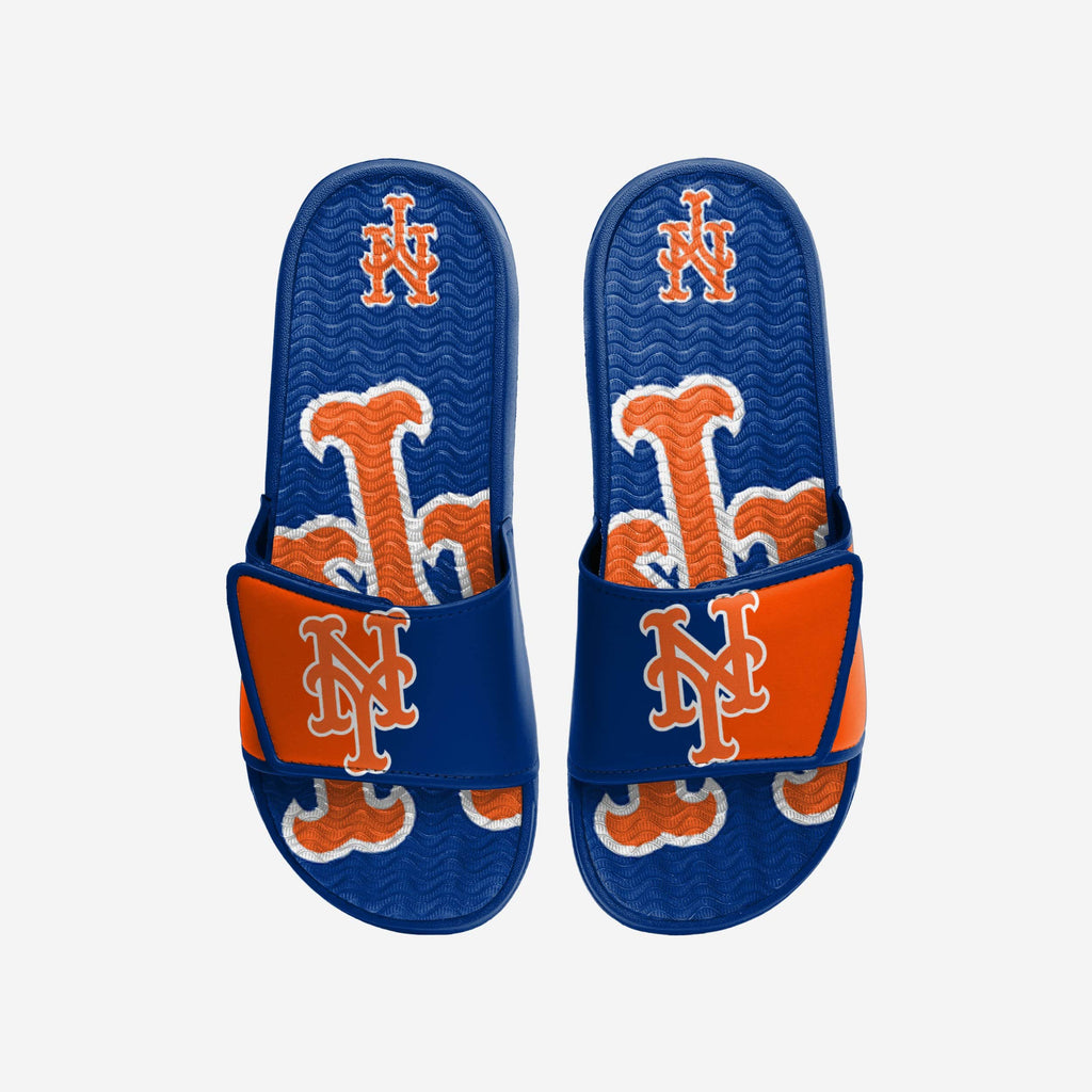 New York Mets MLB Mens Colorblock Big Logo Gel Slide FOCO S - FOCO.com