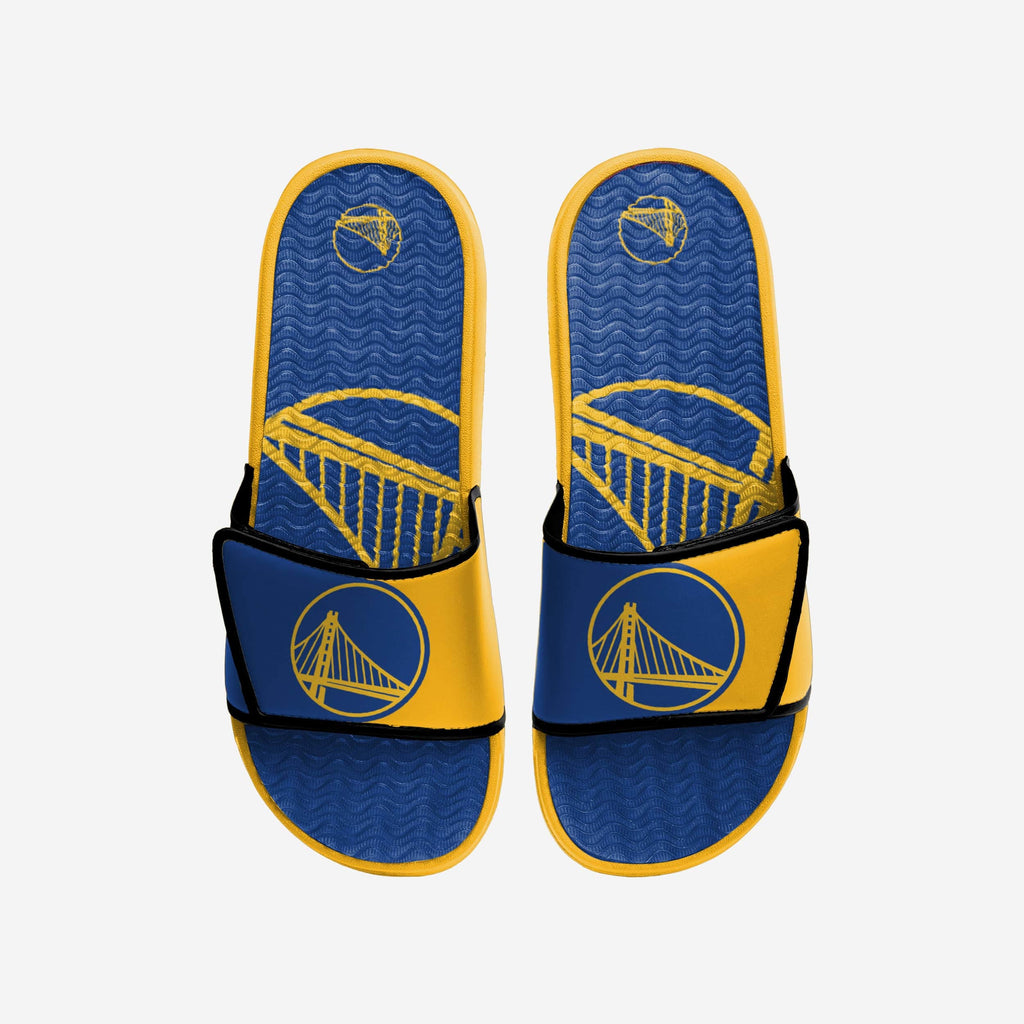 Golden State Warriors Colorblock Big Logo Gel Slide FOCO S - FOCO.com