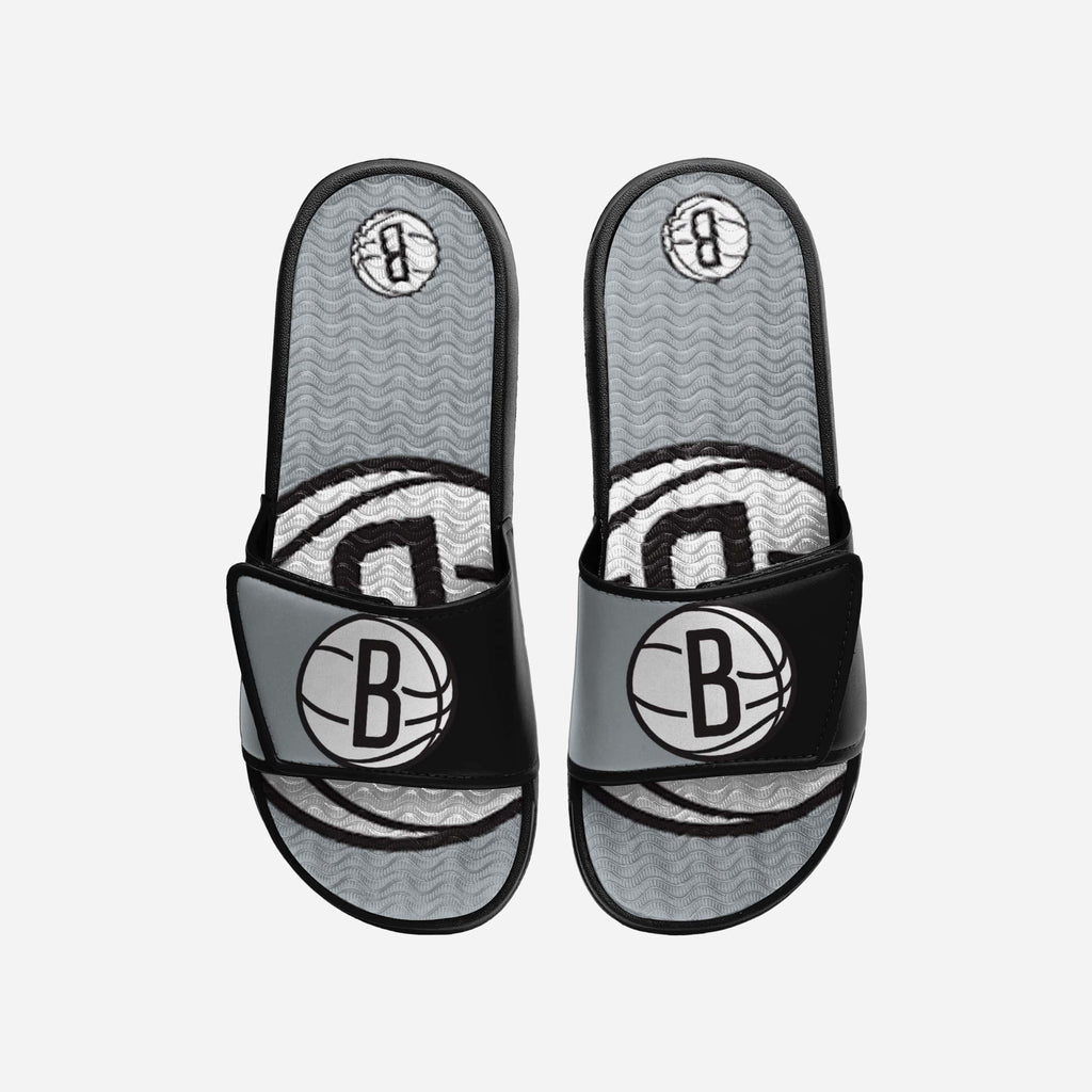 Brooklyn Nets Colorblock Big Logo Gel Slide FOCO S - FOCO.com