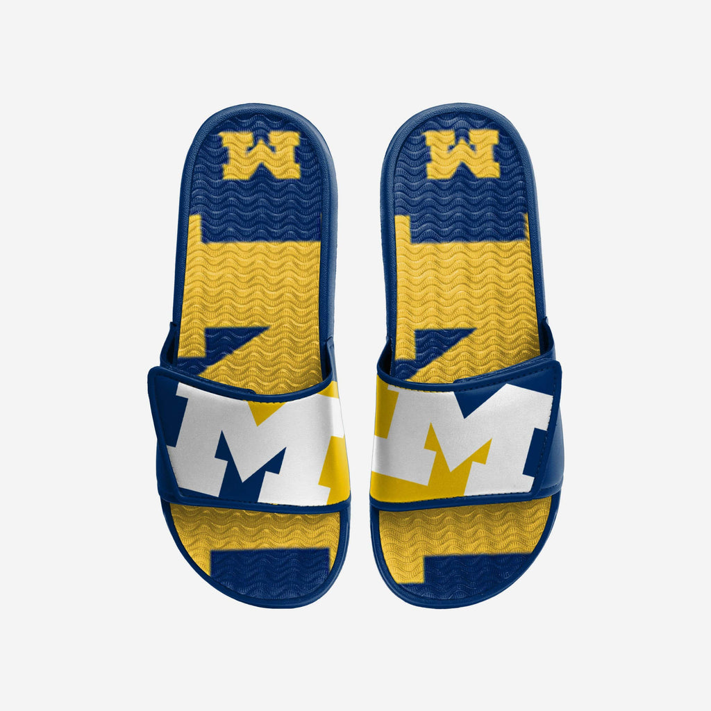 Michigan Wolverines Colorblock Big Logo Gel Slide FOCO