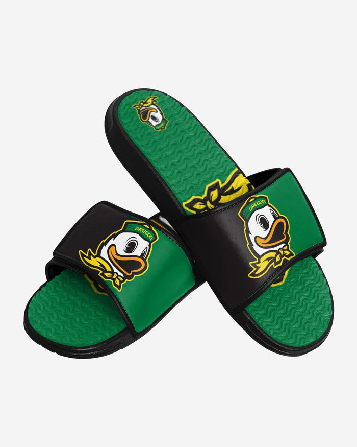 Oregon Ducks Colorblock Big Logo Gel Slide FOCO - FOCO.com