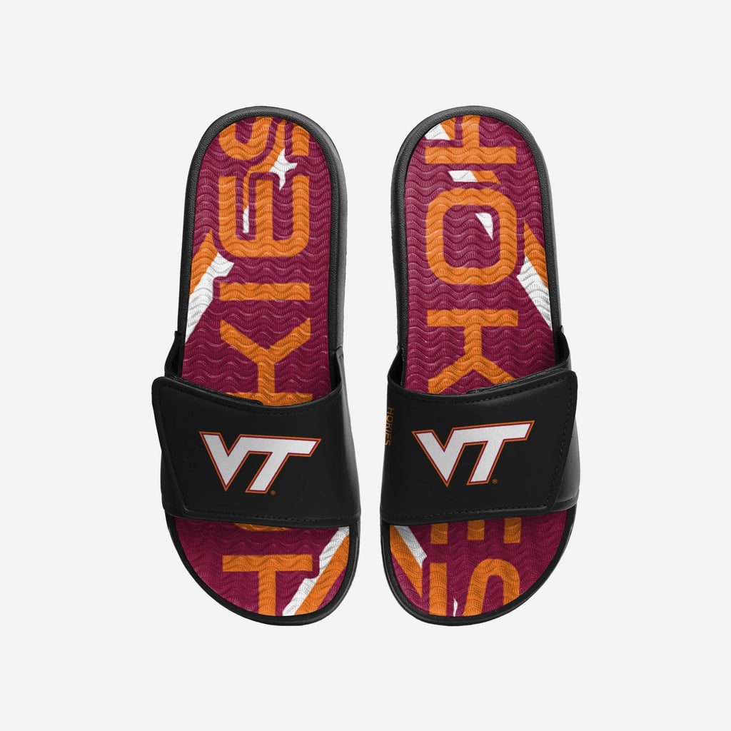 Virginia Tech Hokies Bold Wordmark Gel Slide FOCO S - FOCO.com