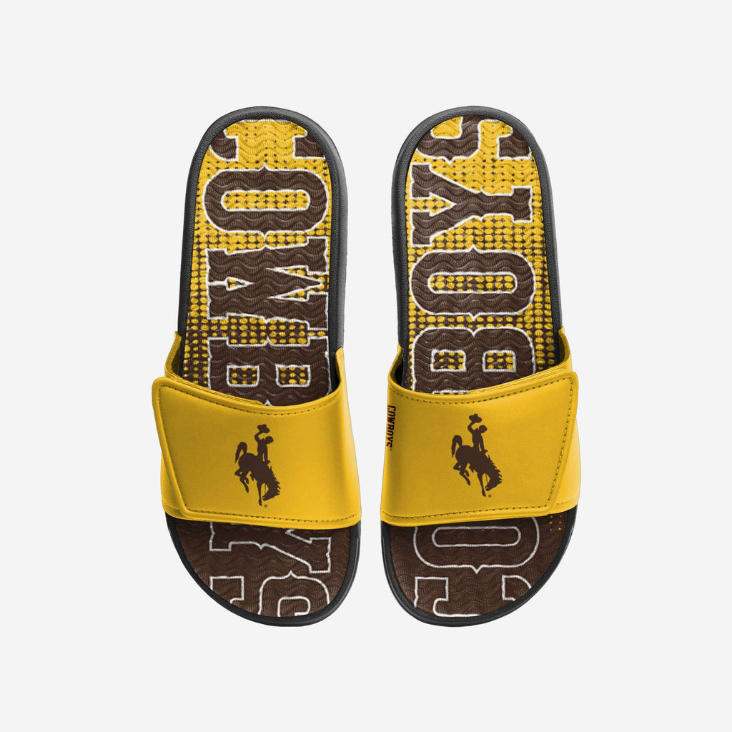 Wyoming Cowboys Gradient Wordmark Gel Slide FOCO S - FOCO.com