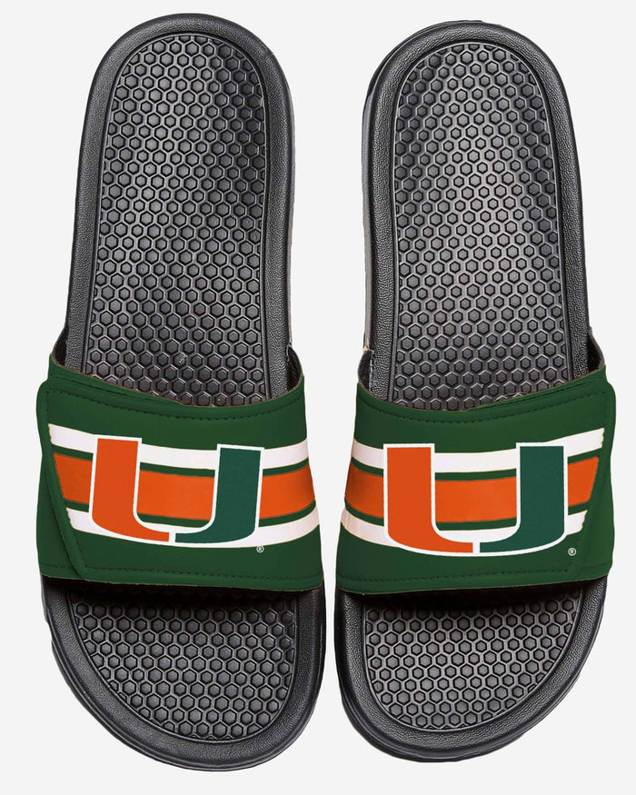 Miami Hurricanes Stripe Legacy Sport Slide FOCO S - FOCO.com