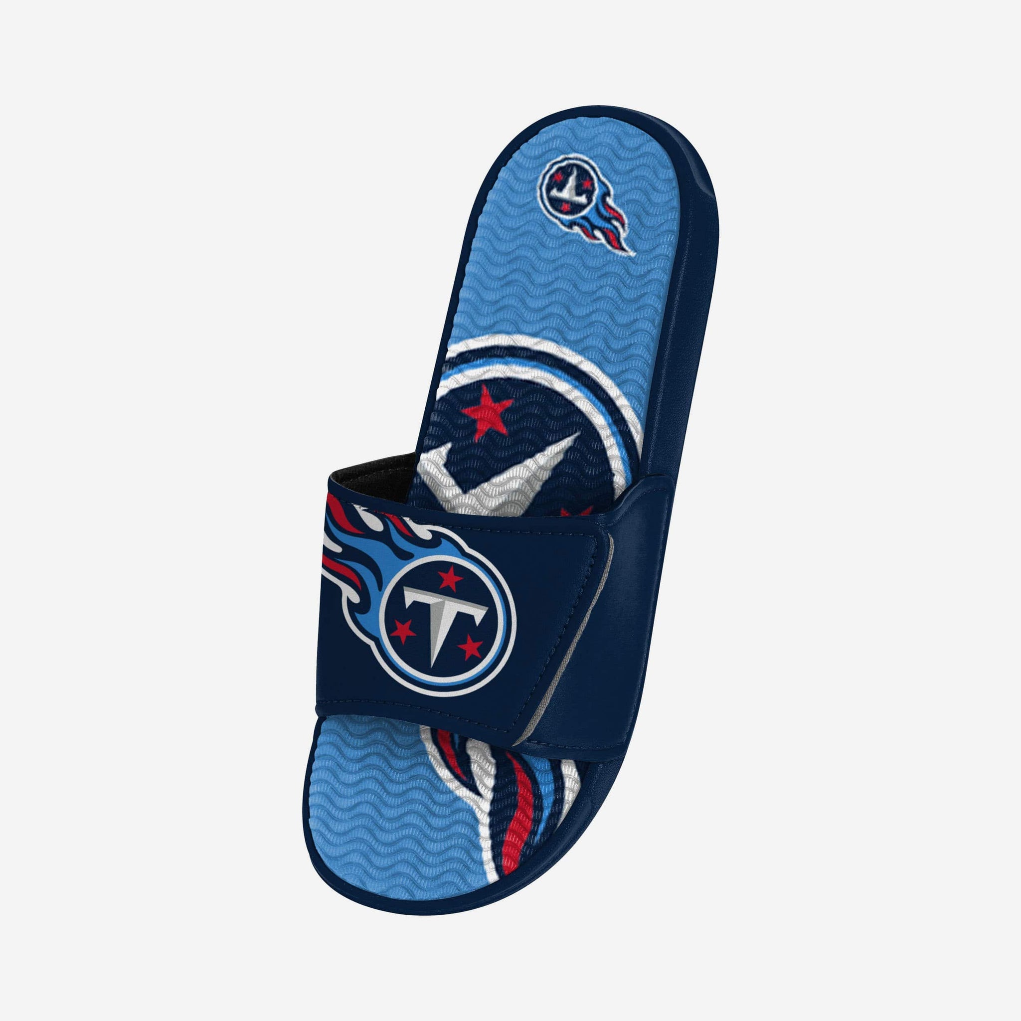 FOCO Tennessee Titans NFL Mens Colorblock Big Logo Gel Slide - S