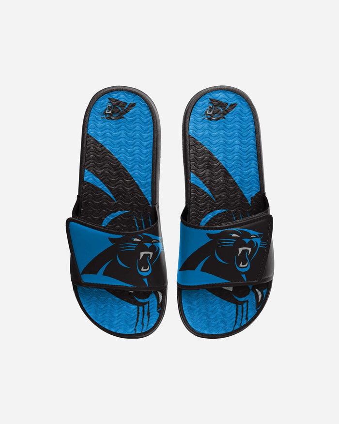 Carolina Panthers Youth Colorblock Big Logo Gel Slide FOCO S - FOCO.com