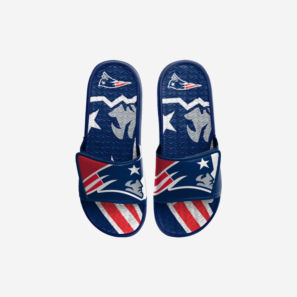 New England Patriots Youth Colorblock Big Logo Gel Slide FOCO S - FOCO.com