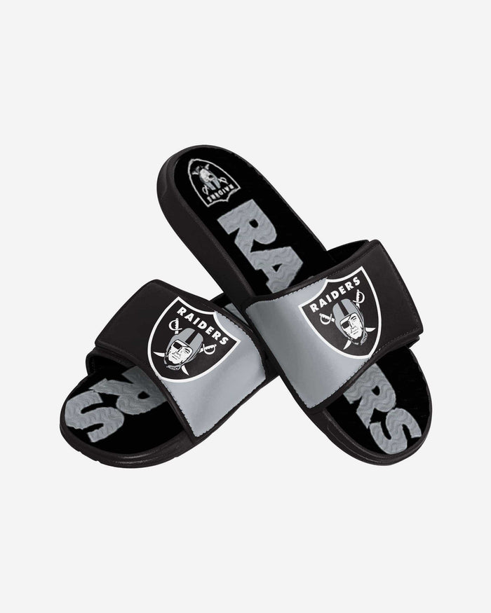 Las Vegas Raiders Youth Colorblock Big Logo Gel Slide FOCO - FOCO.com