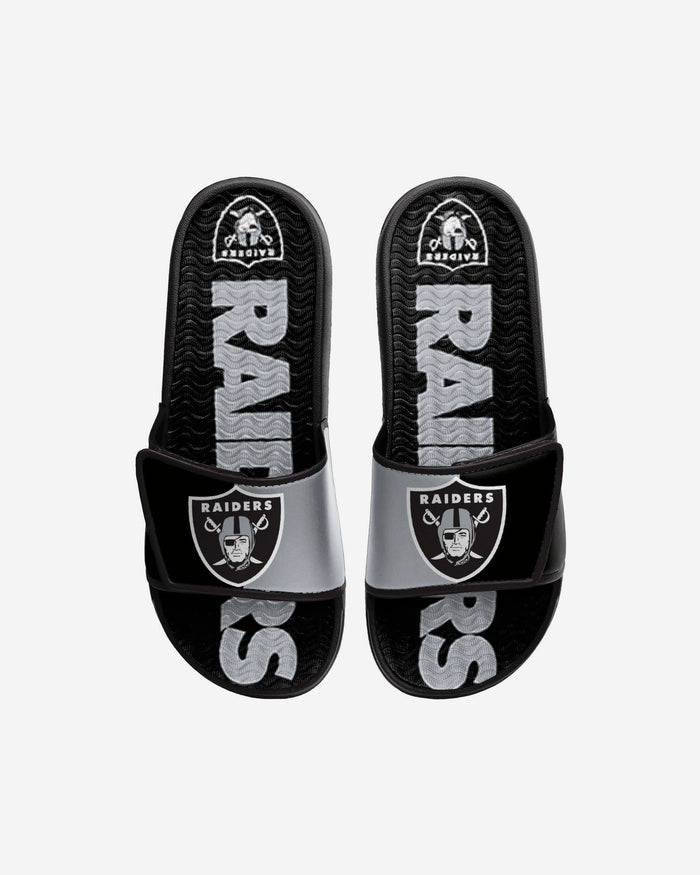 Las Vegas Raiders Youth Colorblock Big Logo Gel Slide FOCO S - FOCO.com