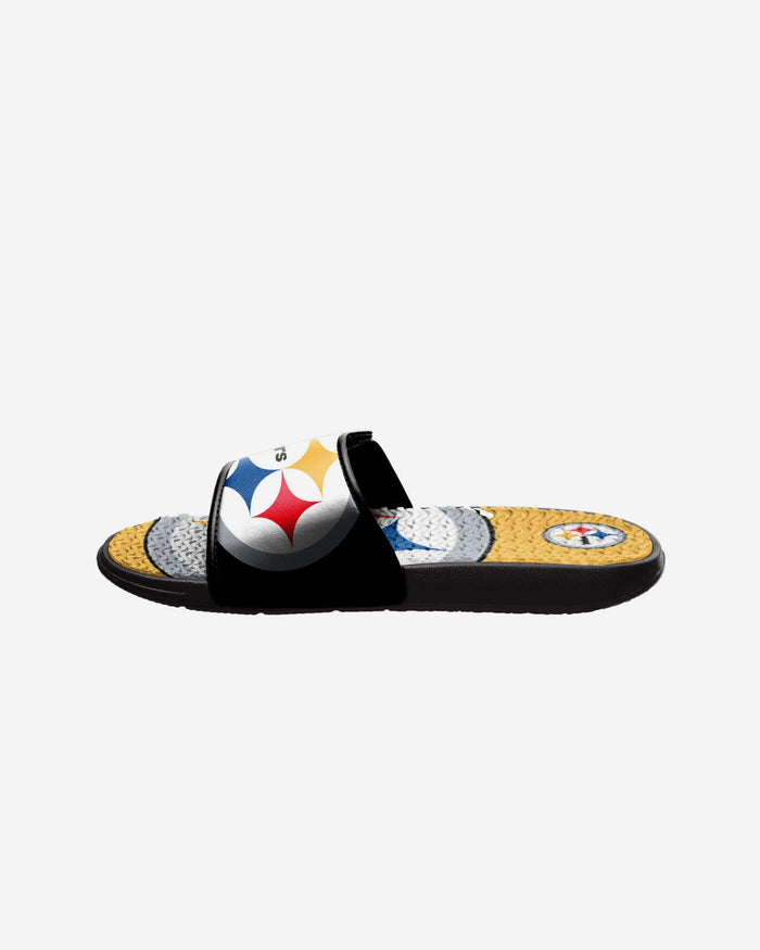 Pittsburgh Steelers Youth Colorblock Big Logo Gel Slide FOCO - FOCO.com