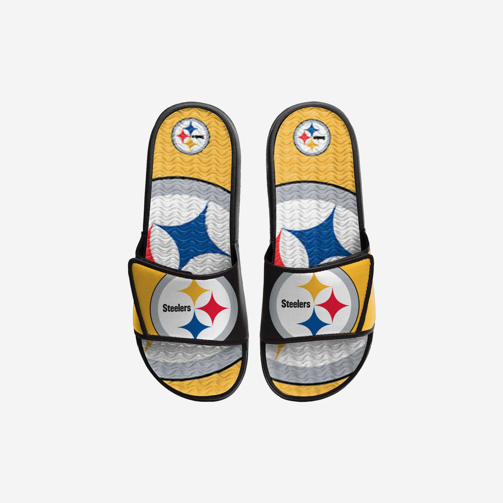 Pittsburgh Steelers Youth Colorblock Big Logo Gel Slide FOCO S - FOCO.com