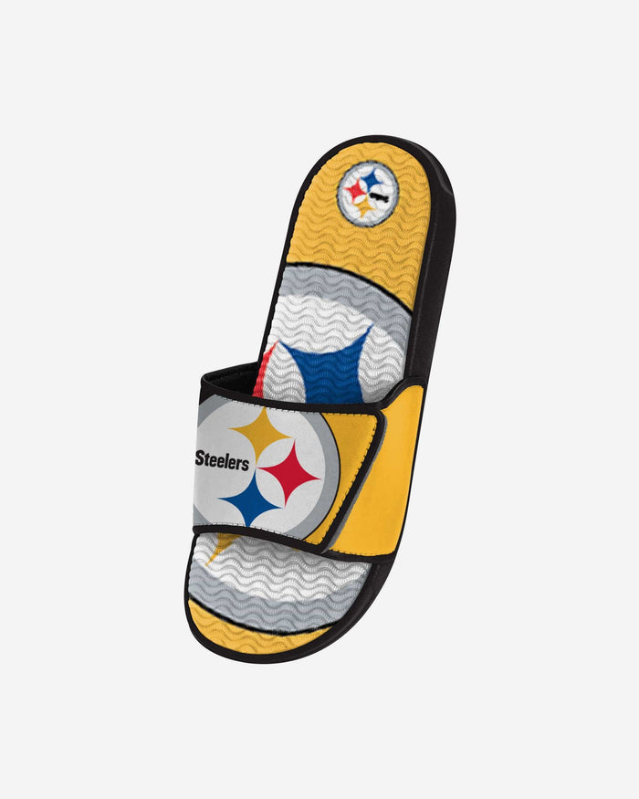 Pittsburgh Steelers Youth Colorblock Big Logo Gel Slide FOCO - FOCO.com