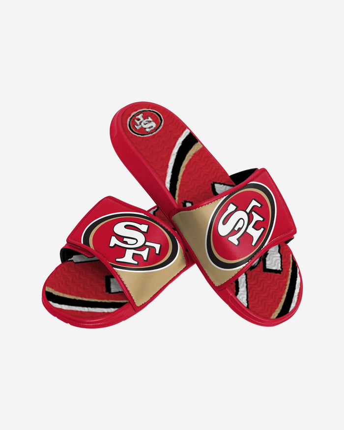 San Francisco 49ers Youth Colorblock Big Logo Gel Slide FOCO - FOCO.com