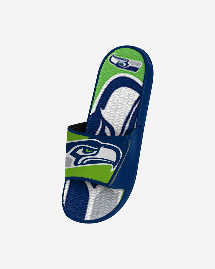 Seattle Seahawks Youth Colorblock Big Logo Gel Slide FOCO - FOCO.com