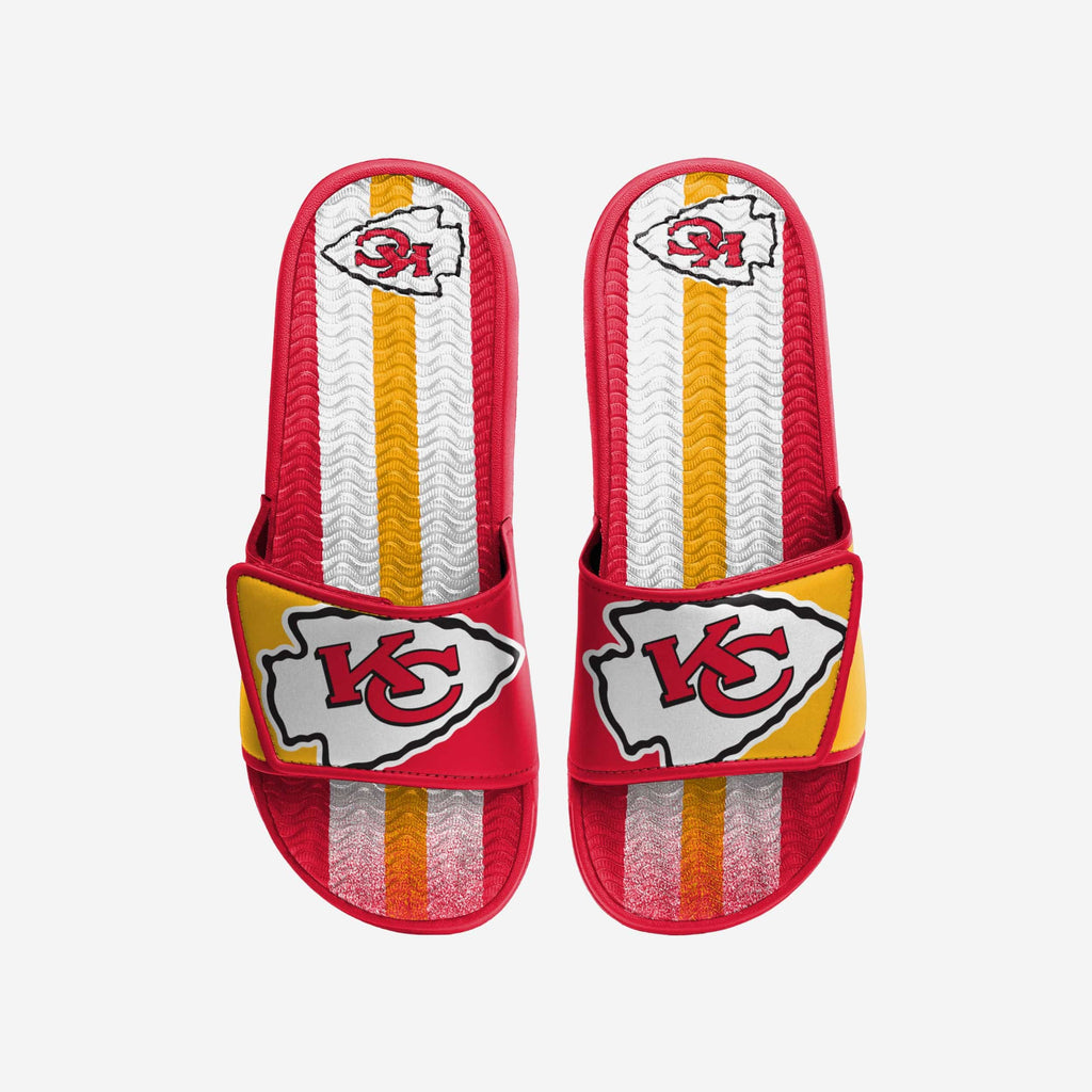 Kansas City Chiefs Team Stripe Gel Slide FOCO S - FOCO.com